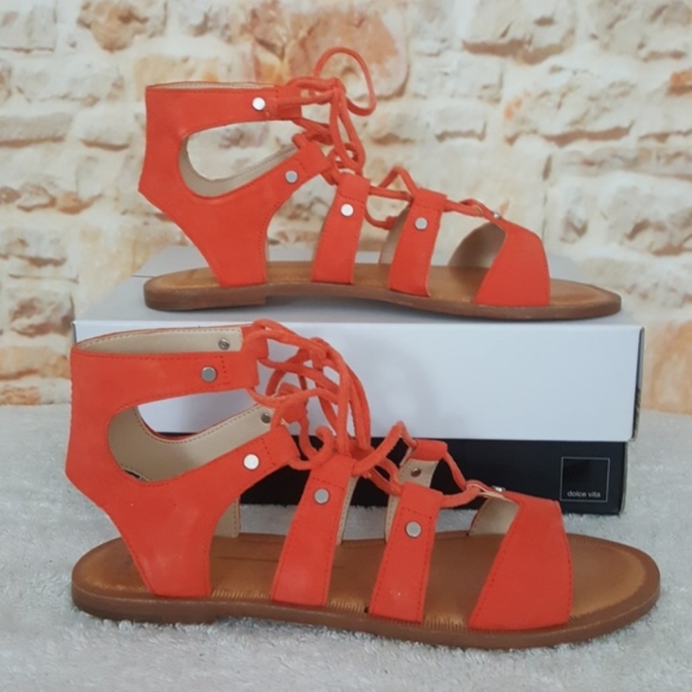 New Dolce Vita Leather Jasmyn Gladiator Sandals - Picture 4 of 6
